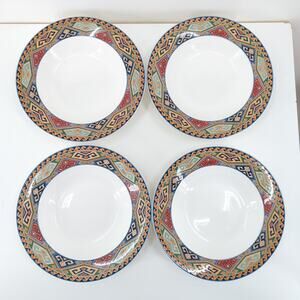 Christopher Stuart Optima La Brea China Large Rim Soup Bowl Southwest VTG Set 4
